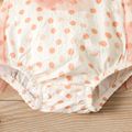 Baby Girl Love Heart Design Polka Dots Sleeveless Mesh Romper Orange image 4