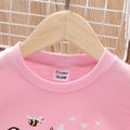 Toddler Girl Bee Letter Print Casual Tee Pink