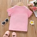 Toddler Girl Bee Letter Print Casual Tee Pink