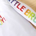 Baby Boy Rainbow Letter Print Long-sleeve Romper White image 5