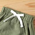 Baby Boy Solid Elasticized Waist Loose Fit Shorts with Pocket Army green image 2