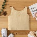 Baby Boy/Girl Button Design Solid Crepe Sleeveless Tank Top Apricot image 1