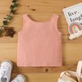 Baby Boy/Girl Button Design Solid Crepe Sleeveless Tank Top Light Pink