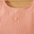 Baby Boy/Girl Button Design Solid Crepe Sleeveless Tank Top Light Pink