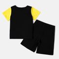 Batman 2-piece Kid Boy Colorblock Short-sleeve Tee and Elasticized Shorts Set Yellow