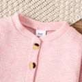 Baby Boy/Girl Patch Design Long-sleeve Button Up Cardigan Top Pink