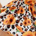 Toddler Girl Bowknot Design Orange/ Floral Print Cami Dress Multi-color image 5