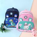 Kids Flat Cartoon Pattern Dual Ears Design Preschool Backpack Travel Backpack Pink
