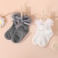 Toddler / Kid Bow Lace Trim Princess Socks White