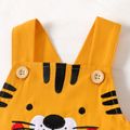 100% Cotton Baby Boy Cartoon Lion Embroidered Overalls Ginger-2