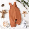100% Cotton Baby Boy Cartoon Lion Embroidered Overalls Brown