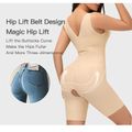 Women Tummy Control Shapewear Butt Lifter Side Contractile Breast Hight Stretchy  Bodysuit Open Bust Mid Thigh Body Shaper Shorts Apricot