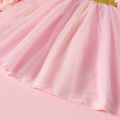 2pcs Unicorn Print Hooded Ruffle Decor Long-sleeve Hoodie Top and Mesh Layered Skirt Pink or Purple Toddler Set Pink