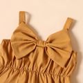 2-piece Toddler Girl Bowknot Design Peplum Camisole and Floral Print Shorts Set Apricot Yellow image 4