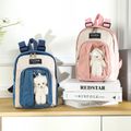 Kids Plush Bear Decor Preschool Backpack Travel Backpack for Girls and Boys Pink