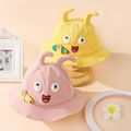 Baby Dual Ears Cartoon Embroidered Bucket Hat Pink