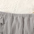100% Cotton Crepe Baby Girl Solid Layered Ruffle Shorts Grey image 4