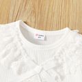 2pcs Toddler Girl Lace Bowknot Design Sleeveless White Tee and Pink Plaid Shorts Set White