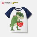 Gigantosaurus Siblings Heart and Dino Print Brothers Tee and Jumpsuit Dark Blue/white image 3