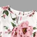 Family Matching Floral Print Splicing Short-sleeve Tops White