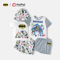 Batman 2-piece Toddler Boy Letter Print Hooded Tee and Elasticized Shorts Set White