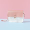 Kids Pearl Pendant Decor Two Tone Shoulder Messenger Bag Pink image 5