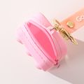Kids Silicone Sensory Toy Cartoon Mini Coin Purse Wallet with Keychain Pink