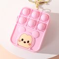 Kids Silicone Sensory Toy Cartoon Mini Coin Purse Wallet with Keychain Pink