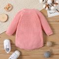 Baby Boy/Girl Solid Knitted Button Long-sleeve Romper Pink