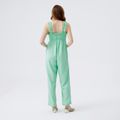 Maternity Solid Ruffle Decor Sleeveless Pants Jumpsuit Mint Green