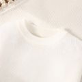 Baby Boy/Girl Solid Knitted Long-sleeve Pullover Sweater White image 3