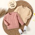 Baby Boy/Girl Solid Cable Knit Long-sleeve Pullover Sweater Apricot