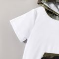 2-piece Toddler Boy Camouflage Print Hooded Tee and Elasticized Shorts Set White image 5
