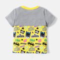 Batman Kid Boy Letter Print Colorblock Short-sleeve Tee Colorful