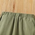 Toddler Boy 100% Cotton Solid Color Elasticized Straight Pants with Pocket LightArmyGreen