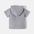 Batman Toddler Boy Letter Print Hooded Short-sleeve Cotton Grey Tee flowergrey
