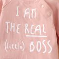 Langärmliges Pullover-Sweatshirt mit Buchstabenaufdruck für Jungen/Mädchen rosa