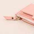 Kids Pure Color Snap Button Card Holder Coin Purse Pink