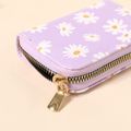 Kids Daisy Floral Graphic Zip Card Holder Small Wallet Light Purple