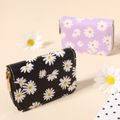 Kids Daisy Floral Graphic Zip Card Holder Small Wallet Light Purple