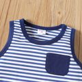 Toddler Boy Stripe Pocket Design Tank Top Blue image 3