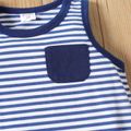 Toddler Boy Stripe Pocket Design Tank Top Blue image 4