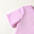 Toddler Girl Bowknot Design Ruched Solid Color Short-sleeve Tee Light Purple