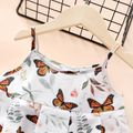 2pcs Toddler Girl Butterfly Print Ruffled Camisole and Shorts Set Multi-color
