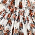 Toddler Girl Flounce Off Shoulder Floral Print/Solid Color Strap Dress White