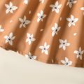 Toddler Girl Floral Print Bowknot Design Hollow out Strap Dress dilutebrown