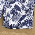 Family Matching All Over Plant Print Blue Two-Piece Swimsuit Tibetanblue