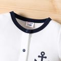 Baby Boy Print/Striped Short-sleeve Snap Romper White image 4