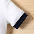 Baby Boy Print/Striped Short-sleeve Snap Romper White image 5