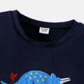 Kid Boy Animal Dinosaur Print Stripe/Dark Blue Long-sleeve Tee Royal Blue
